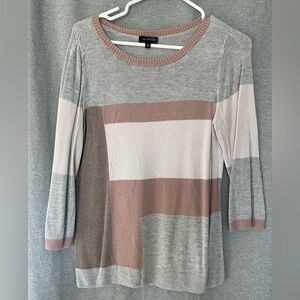 The Limited Gray and Pink Knit Top